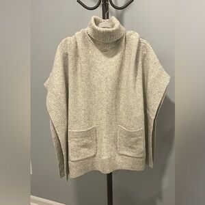 Michael Kors Oatmeal Turtleneck Sweater Poncho
